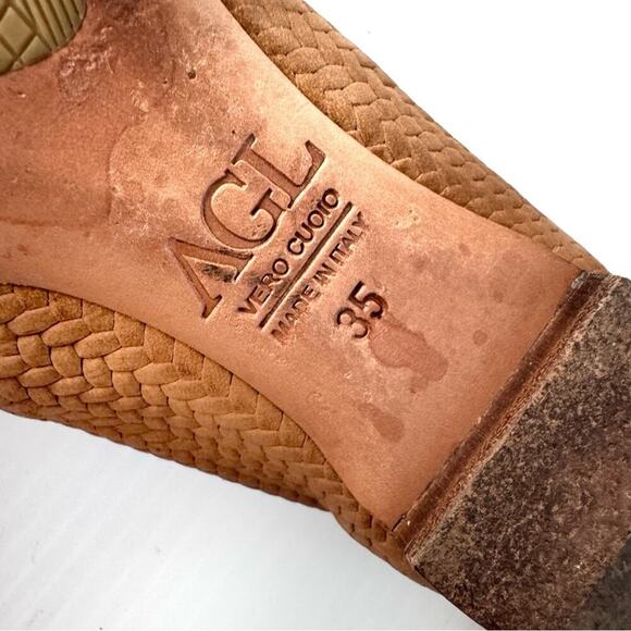 AGL attilio giusti leombruni Monika Cap Toe Ballet Flat tan woven size 35 / 5 US - Picture 13 of 13